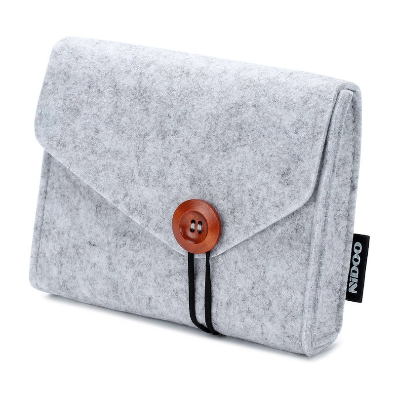 NIDOO Portable Felt Storage Bag, Electronics Accessories Protective Case Pouch for MacBook Power Adapter, Mouse, Cellphone, Cables, SSD, HDD, Power Bank, Portable External Hard Drive, Gray - Image 2